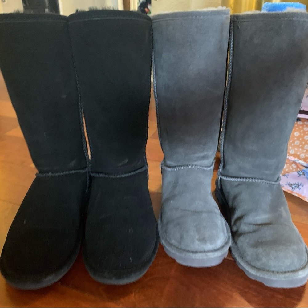 Bear Paw 🐾 Tall Boots 🐻 Grey & Black